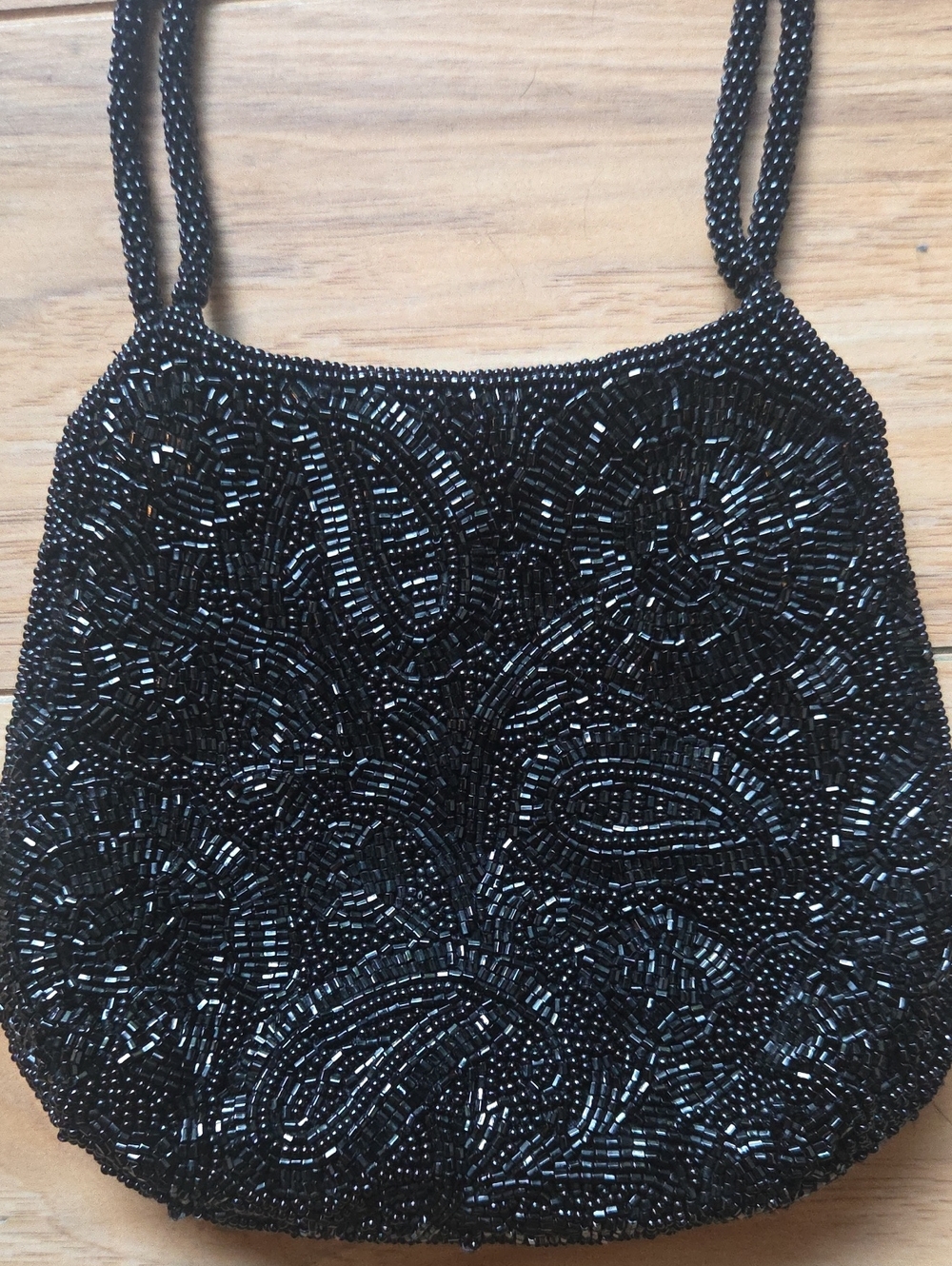 La Regale Vintage Beaded Cocktail Evening Bag Beaded Handles Satin Lining - Picture 6 of 7